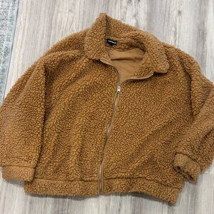 Express Tan Sherpa OVER SIZED  Jacket SIZE LARGE